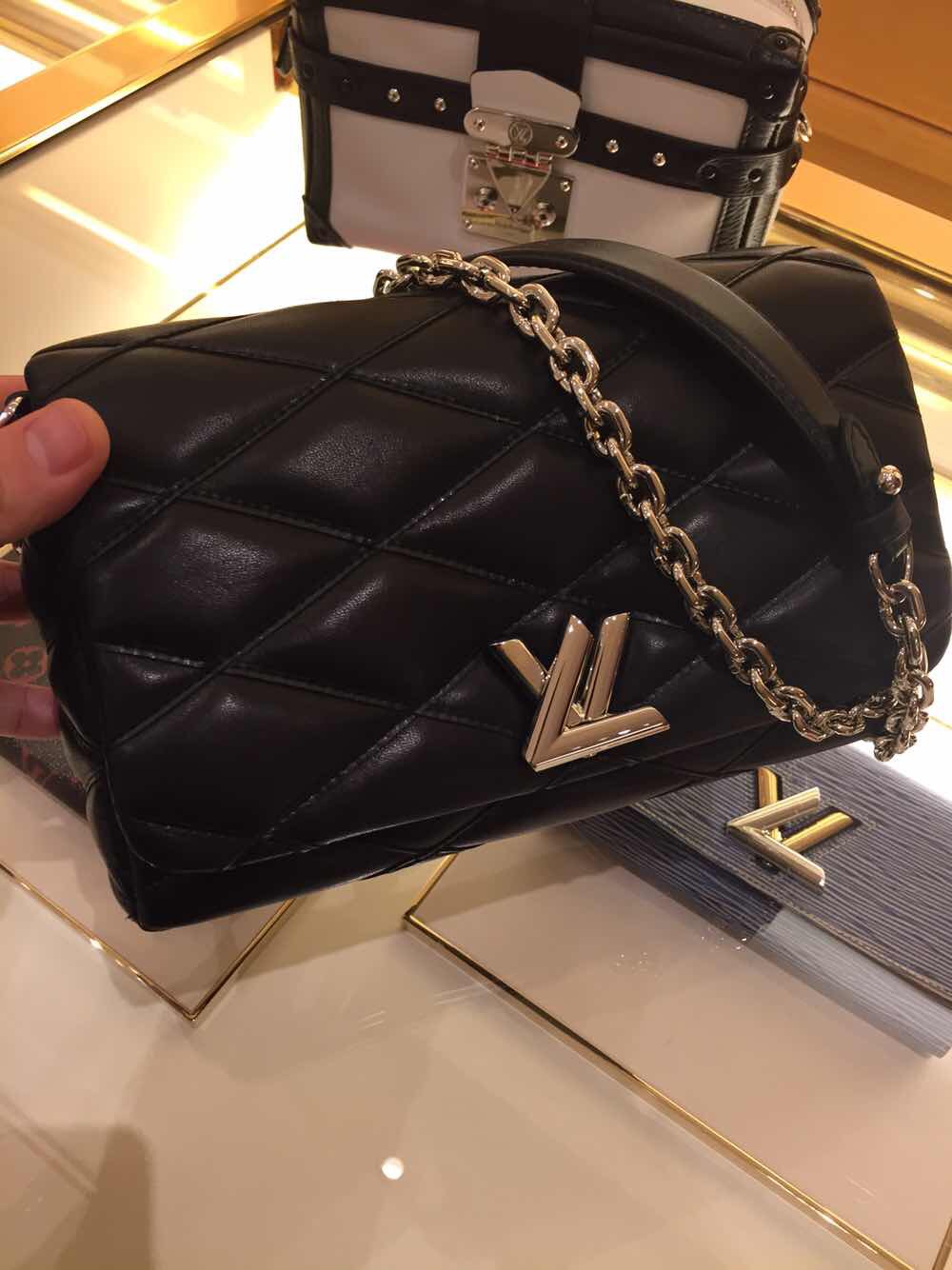 Real Louis Vuitton Lambskin Go-14 MM Bag M50298 Black